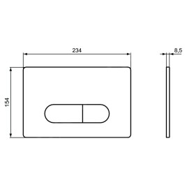 Ideal Standard Oleas - Plaque de déclenchement Oleas M1, noir R0115A6