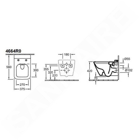 Villeroy & Boch Finion - WC suspendu, DirectFlush, CeramicPlus, blanc alpin 4664R0R1