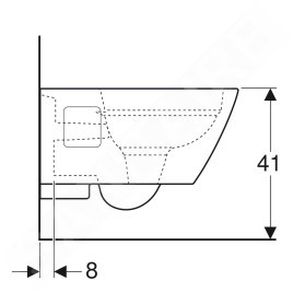 Geberit Selnova Square - WC suspendu, 540x350 mm, Rimfree, blanc 501.546.01.1