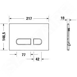 Duravit DuraSystem - Plaque de déclenchement A1 pour les toilettes, chrome brillant WD5001021000
