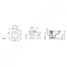 Ideal Standard Eurovit - Cuvette suspendue, blanc W740601