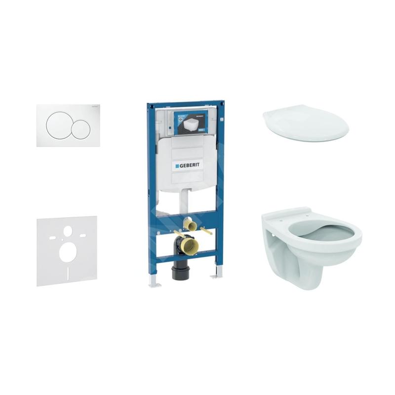 Geberit Duofix - Set d'installation pré-murale, cuvette Alpha avec abattant, plaque de déclenchement Sigma01, blanc alpin Geberit Duofix - Set d'installation pré-murale, cuvette Alpha avec abattant, plaque de déclenchement Sigma01, blanc alpin
