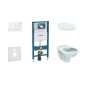 Geberit Duofix - Set d'installation pré-murale, cuvette Alpha avec abattant, plaque de déclenchement Sigma01, blanc alpin Geberit Duofix - Set d'installation pré-murale, cuvette Alpha avec abattant, plaque de déclenchement Sigma01, blanc alpin