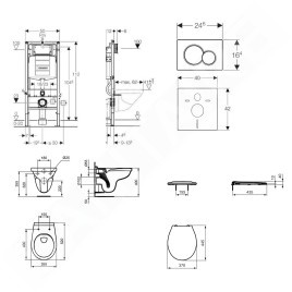 Geberit Duofix - Set d'installation pré-murale, cuvette Alpha avec abattant, plaque de déclenchement Sigma01, blanc alpin
