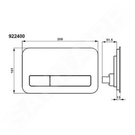 Villeroy & Boch ViConnect - Plaque de déclenchement M200, verre Glossy Black 922400RB