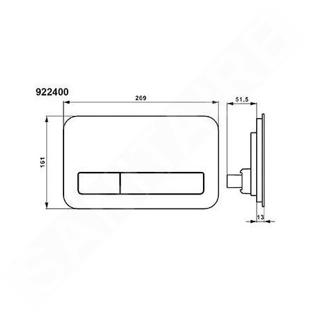 Villeroy & Boch ViConnect - Plaque de déclenchement M200, verre Glossy Black 922400RB