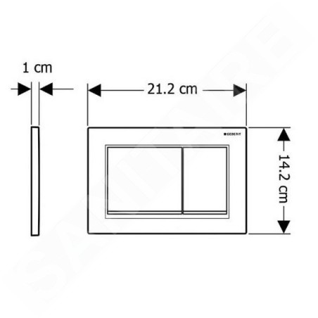 Geberit Omega30 - Plaque de déclenchement, easy to clean, chrome mat/chrome brillant 115.080.JQ.1