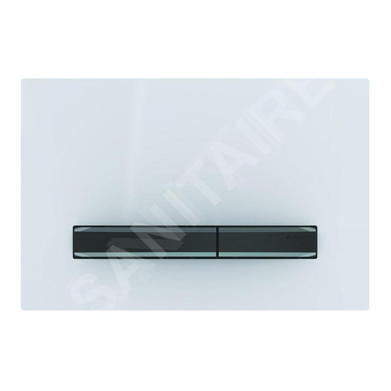 Geberit Sigma50 - Plaque de déclenchement 2 touches, blanc / chromé noir 115.671.11.2