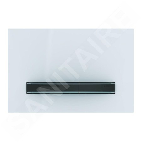 Geberit Sigma50 - Plaque de déclenchement 2 touches, blanc / chromé noir 115.671.11.2