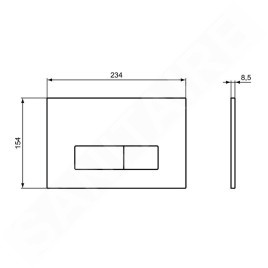 Ideal Standard Oleas - Plaque de déclenchement Oleas M2, SmartFlush, chrome mat R0122JG