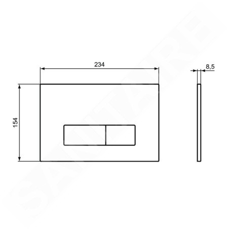 Ideal Standard Oleas - Plaque de déclenchement Oleas M2, SmartFlush, chrome mat R0122JG