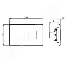 Ideal Standard Solea - Plaque de déclenchement Solea P2, noir R0110A6