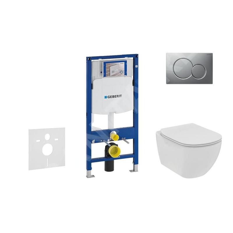 Geberit Duofix - Set de bâti-support, WC suspendu Rimless + abattant SoftClose Ideal Standard Tesi, plaque de déclenchement Geberit Duofix - Set de bâti-support, WC suspendu Rimless + abattant SoftClose Ideal Standard Tesi, plaque de déclenchement