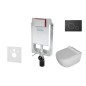 kielle Genesis - Ensemble bâti-support, cuvette Gaia, abattant WC softclose et plaque Gemini II, noir mat / chrome 30505SZ08 kielle Genesis - Ensemble bâti-support, cuvette Gaia, abattant WC softclose et plaque Gemini II, noir mat / chrome 30505SZ08