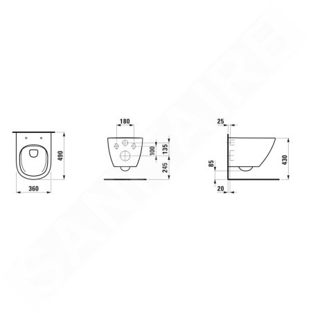 Laufen Lua - WC suspendu, Rimless, LCC, blanc H8200834000001