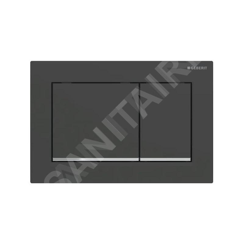 Geberit Omega30 - Plaque de déclenchement, noir mat / chrome brillant 115.080.14.1