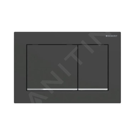 Geberit Omega30 - Plaque de déclenchement, noir mat / chrome brillant 115.080.14.1