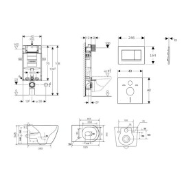 Geberit Kombifix - Set de bâti-support, cuvette Gaia, abattant softclose et plaque de déclenchement Sigma30, noir mat/noir