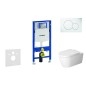 Geberit Duofix - Ensemble bâti-support, cuvette de toilette et siège ME by Starck, Rimless, SoftClose, plaque Sigma01, blanc
