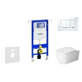 Geberit Duofix - Ensemble bâti-support, cuvette de toilette et siège ME by Starck, Rimless, SoftClose, plaque Sigma30,