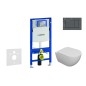Geberit Duofix - Set de bâti-support, cuvette Oudee et abattant softclose, plaque de déclenchement Sigma30, noir mat/noir