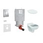 Grohe Uniset - Set d'installation pré-murale, cuvette Alpha avec abattant, plaque de déclenchement Skate Cosmopolitan, chrome Grohe Uniset - Set d'installation pré-murale, cuvette Alpha avec abattant, plaque de déclenchement Skate Cosmopolitan, chrome