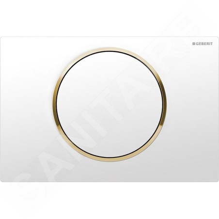 Geberit Sigma10 - Plaque de déclenchement SIGMA10, blanc/doré 115.758.KK.5