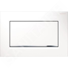 Geberit Sigma30 - Plaque de déclenchement Sigma30, rinçage Start/Stop, blanc/chrome 115.893.KJ.1