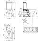 Ideal Standard Tesi - cuvette de WC combi, évacuation basse/arrière, Aquablade, blanc T008201