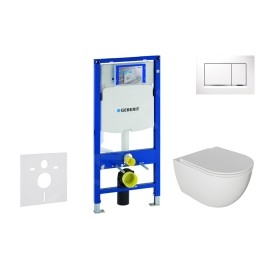 Geberit Duofix - Set de bâti-support, cuvette Oudee et abattant softclose, plaque de déclenchement Sigma30, blanc/chrome