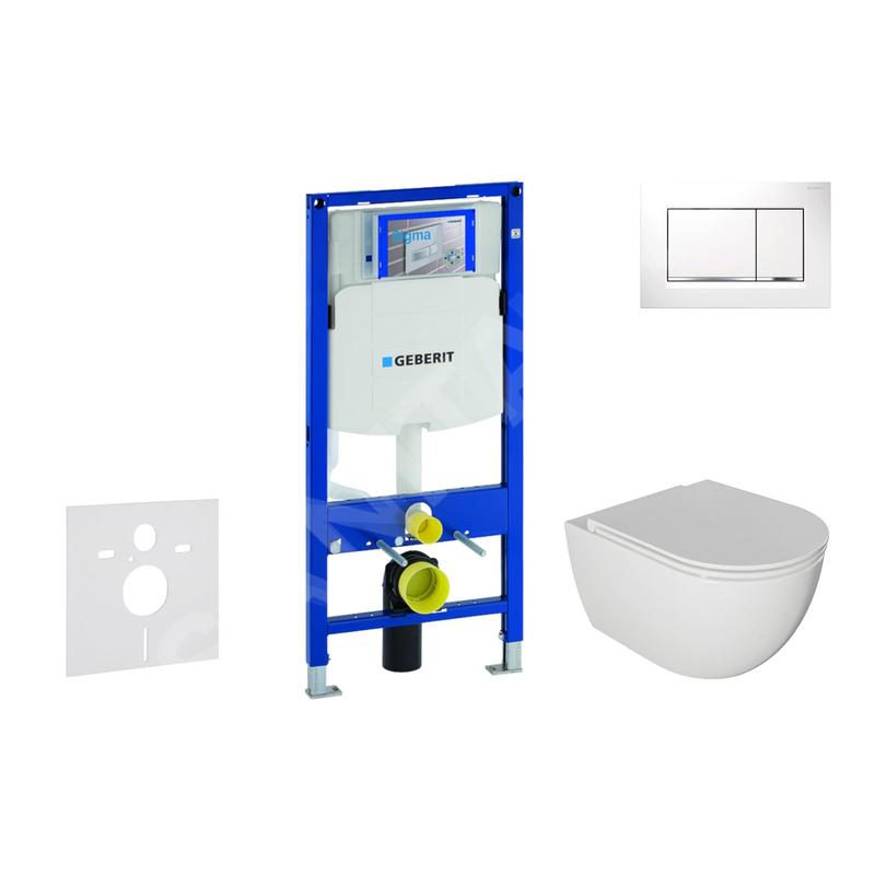 Geberit Duofix - Set de bâti-support, cuvette Oudee et abattant softclose, plaque de déclenchement Sigma30, blanc/chrome