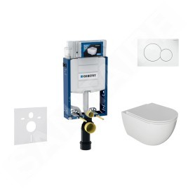 Geberit Kombifix - Set de bâti-support, cuvette Oudee et abattant softclose, plaque de déclenchement Sigma01, blanc alpin