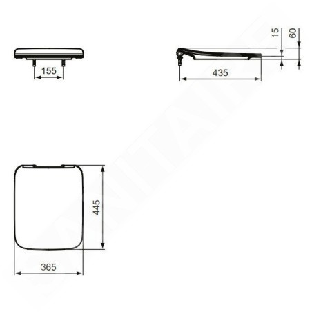 Ideal Standard Strada II - Abattant de toilette ultra-plat, blanc T360001