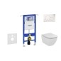 Geberit Duofix - Bâti-support pour WC suspendu avec plaque de déclenchement Sigma 01, blanc alpin + Ideal Standard Tesi –