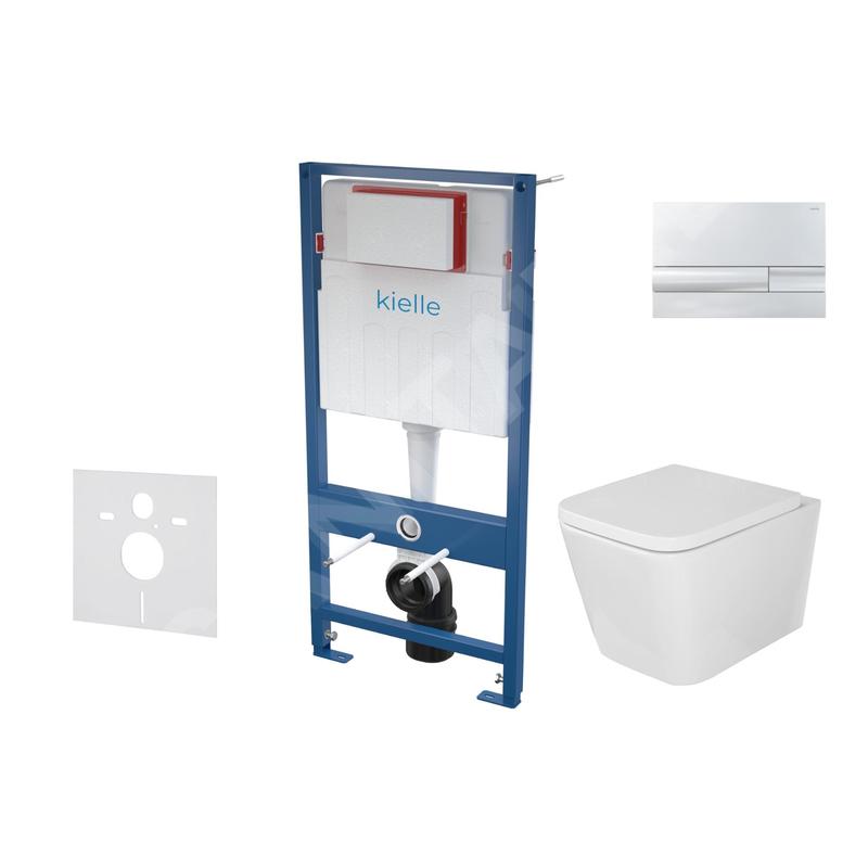 kielle Genesis - Ensemble bâti-support, cuvette Arkas I, abattant WC softclose et plaque Gemini I, chrome 30505SS02 kielle Genesis - Ensemble bâti-support, cuvette Arkas I, abattant WC softclose et plaque Gemini I, chrome 30505SS02