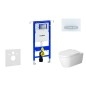 Geberit Duofix - Ensemble bâti-support, cuvette de toilette et siège ME by Starck, Rimless, SoftClose, plaque Sigma50, blanc