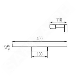 Sapho Kanlux - Luminaire LED Asten, 400x42x110 mm, 8 W, noir mat 26683