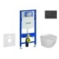 Geberit Duofix - Set de bâti-support, cuvette Gaia et abattant softclose et plaque de déclenchement Sigma30, noir mat/noir Geberit Duofix - Set de bâti-support, cuvette Gaia et abattant softclose et plaque de déclenchement Sigma30, noir mat/noir
