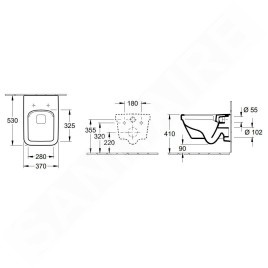 Villeroy & Boch Architectura - WC suspendu, sortie arrière, DirectFlush, AntiBac, CeramicPlus, blanc alpin 5685R0T2