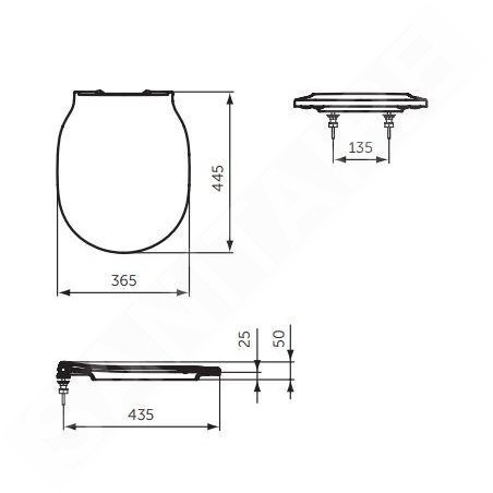 Ideal Standard Connect Air - Abattant WC wrapover, Soft-Close, noir E0368V3