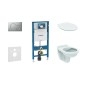 Geberit Duofix - Set d'installation pré-murale, cuvette Alpha avec abattant, plaque de déclenchement Sigma01, chrome mat Geberit Duofix - Set d'installation pré-murale, cuvette Alpha avec abattant, plaque de déclenchement Sigma01, chrome mat