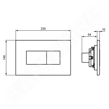Ideal Standard Solea - Plaque de déclenchement Solea P2, chrome R0110AA