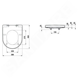 Laufen Pro - Abattant WC, 450x380 mm, blanc H8969503000001