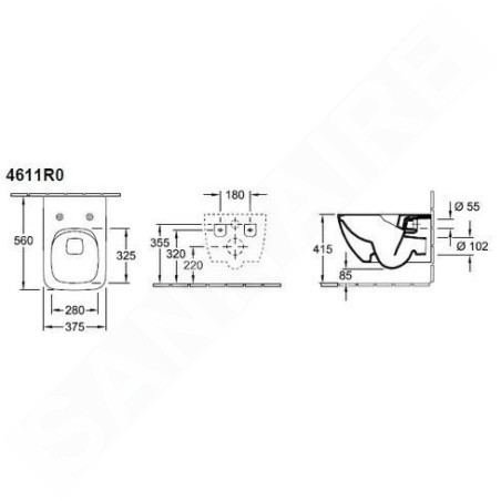 Villeroy & Boch Venticello - WC suspendu, DirectFlush, CeramicPlus, blanc alpin 4611R0R1