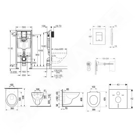 Grohe Rapid SL - Set bâti-support, WC et siège Jika Lyra Plus, plaque de déclenchement Skate Cosmopolita, chrome 38528SET-KJ2