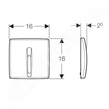 Geberit Systèmes de chasse d’eau - Commande électronique de chasse d'eau d’urinoir, alimentation secteur, chrome mat