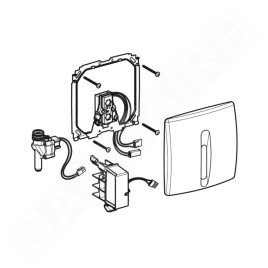 Geberit Systèmes de chasse d’eau - Commande électronique de chasse d'eau d’urinoir, alimentation secteur, chrome mat