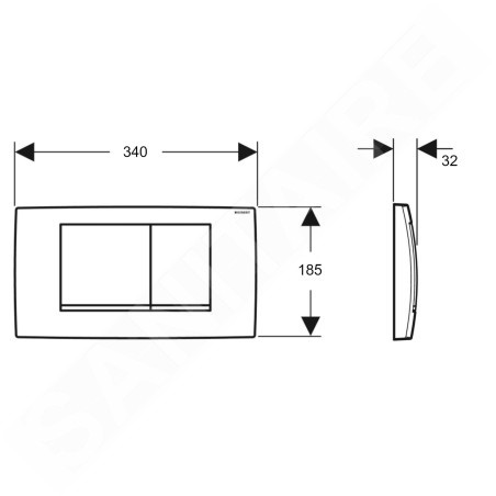 Geberit Twinline30 - Plaque de déclenchement, chrome brillant 115.899.KH.1