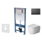 kielle Genesis - Set de bâti-support, cuvette ME by Starck et abattant softclose, plaque de déclenchement Gemini III, noir mat kielle Genesis - Set de bâti-support, cuvette ME by Starck et abattant softclose, plaque de déclenchement Gemini III, noir mat