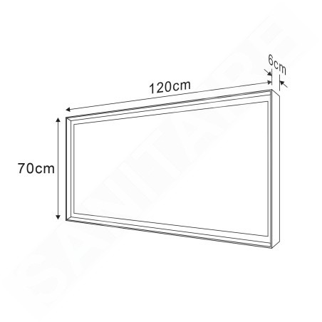Sapho Sort LED - Mirroir avec éclairage LED, 1200x700 mm, noir mat ST120